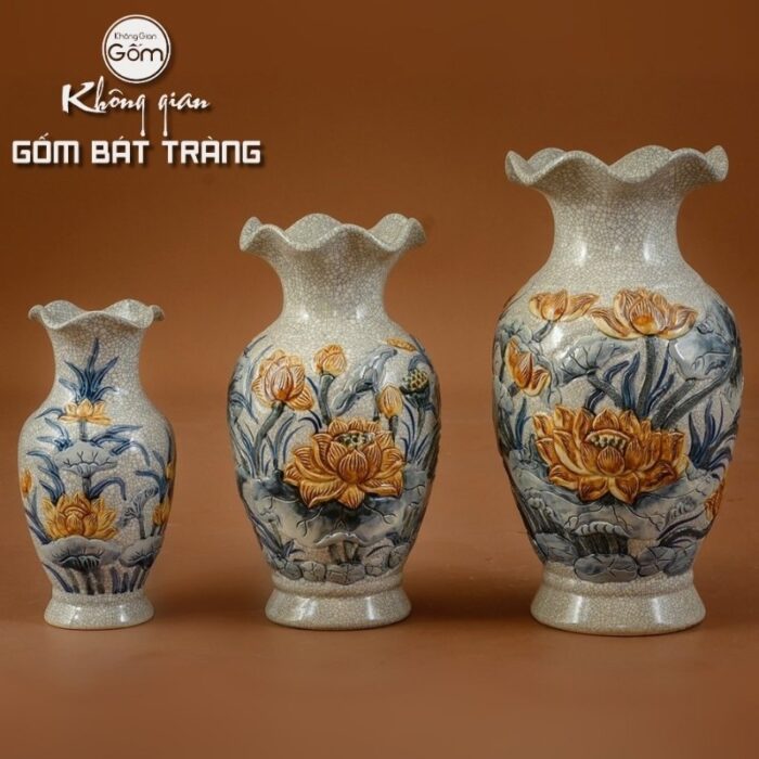 Bộ đồ thờ Thần Tài-Thổ Địa men rạn Bát Tràng BTĐ-02 - Ảnh 11