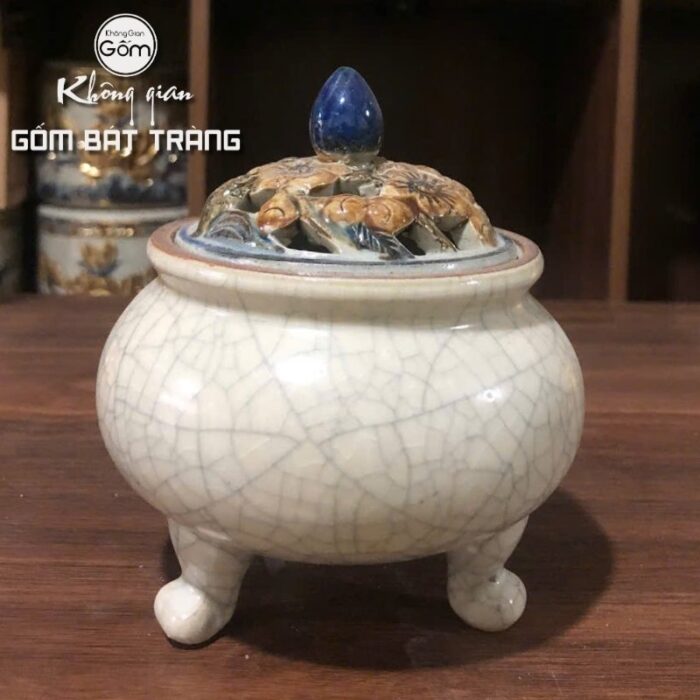 Bộ đồ thờ Thần Tài-Thổ Địa men rạn Bát Tràng BTĐ-02 - Ảnh 7