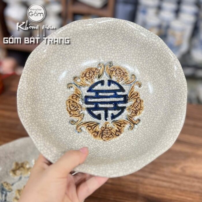 Bộ đồ thờ Thần Tài-Thổ Địa men rạn Bát Tràng BTĐ-02 - Ảnh 13
