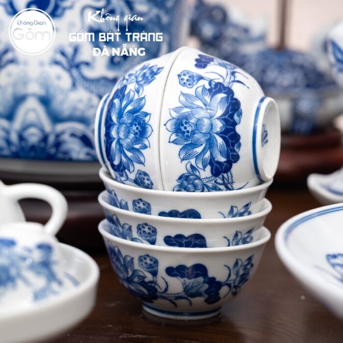 Bộ đồ thờ men lam họa tiết song long liên hoa tại Đà Nẵng BT-BĐT18 - Ảnh 8