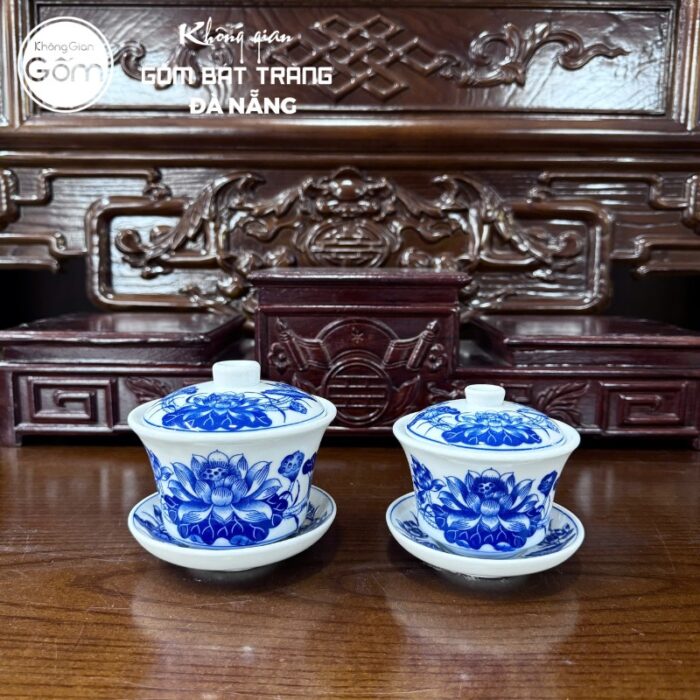 Bộ đồ thờ men lam họa tiết song long liên hoa tại Đà Nẵng BT-BĐT46 - Ảnh 5