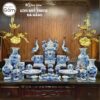Bộ đồ thờ có đỉnh hạc men lam hoạ tiết song long liên hoa tại Đà Nẵng BT-BĐT41