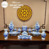 Bộ đồ thờ men lam họa tiết song long liên hoa tại Đà Nẵng BT-BĐT137