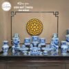 Bộ đồ thờ men lam họa tiết song long liên hoa tại Đà Nẵng BT-BĐT14