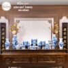 Bộ đồ thờ men lam họa tiết song long liên hoa tại Đà Nẵng BT-BĐT18