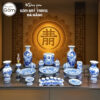 Bộ đồ thờ men lam họa tiết vân long phụng liên và song long liên hoa tại Đà Nẵng BT-BĐT128