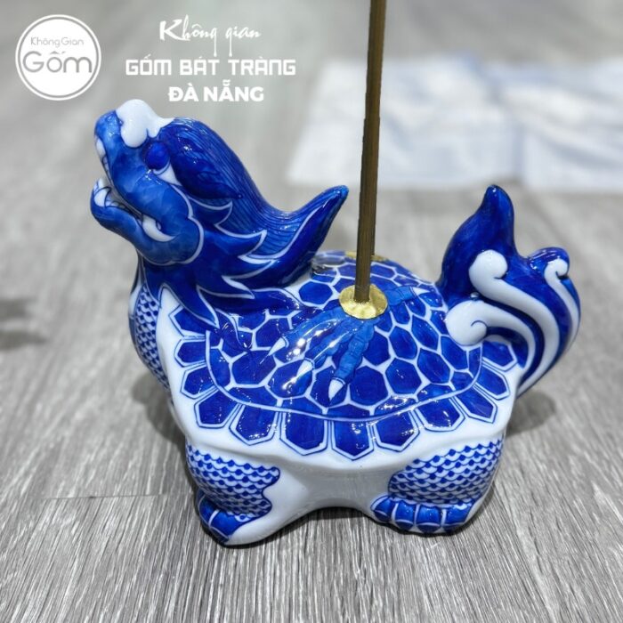 Bộ đồ thờ có đỉnh hạc men lam hoạ tiết liên hoa tại Đà Nẵng BT-BĐT40 - Ảnh 3