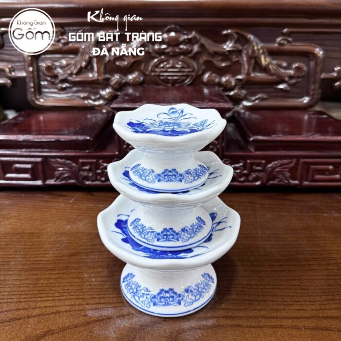 Bộ đồ thờ men lam họa tiết liên hoa tại Đà Nẵng BT-BĐT104 - Ảnh 7