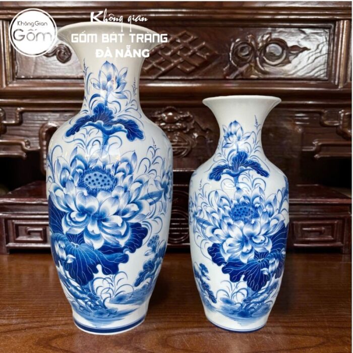 Bộ đồ thờ men lam họa tiết liên hoa tại Đà Nẵng BT-BĐT159 - Ảnh 8