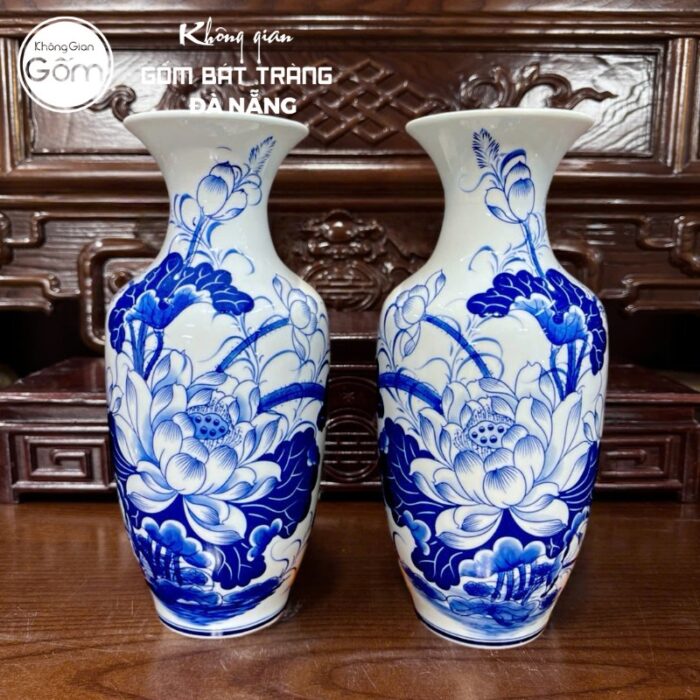 Bộ đồ thờ men lam họa tiết song long liên hoa tại Đà Nẵng BT-BĐT154 - Ảnh 6