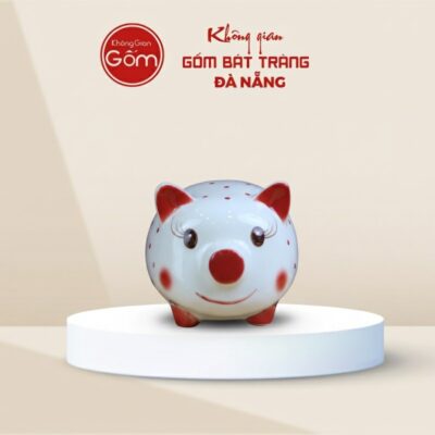 Heo đất gốm sứ mặt cười chấm bi đỏ - Ảnh đại diện