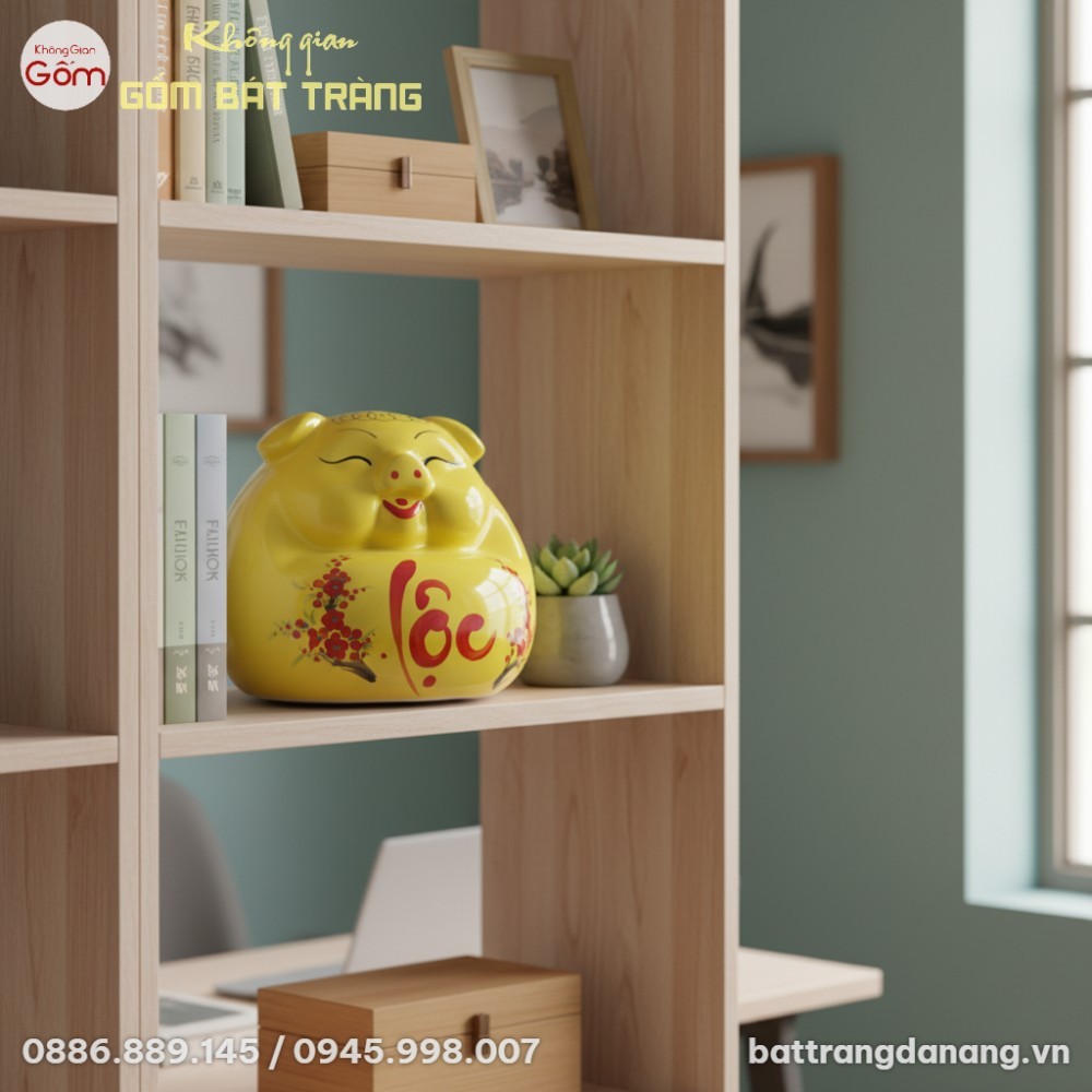 Cận cảnh chú Heo Đất Tài Lộc vàng rực rỡ với họ...