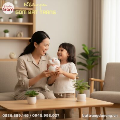 Một người phụ nữ Việt Nam và một đứa trẻ đang m...