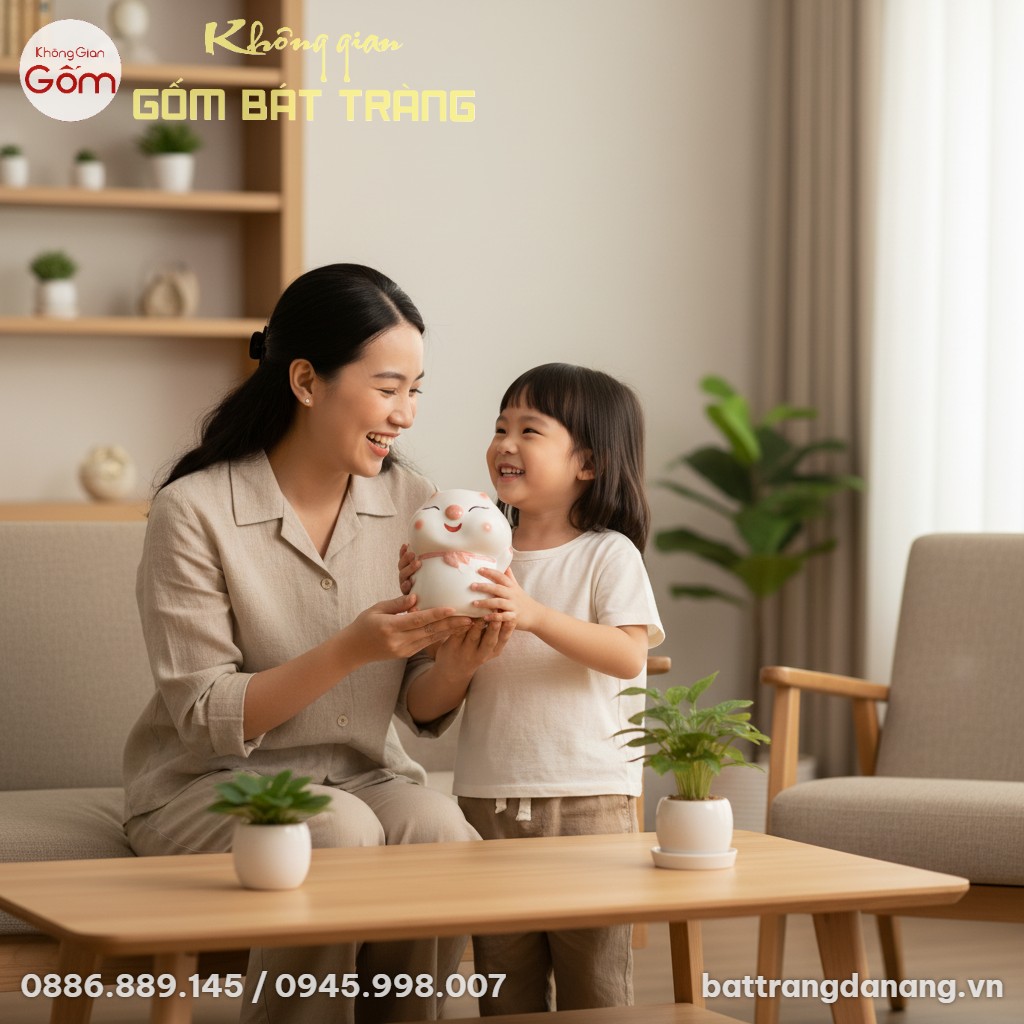 Một người phụ nữ Việt Nam và một đứa trẻ đang m...