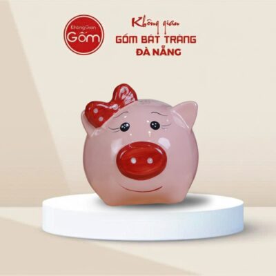 Lợn đất Bát Tràng thắt nơ màu hồng - Ảnh đại diện