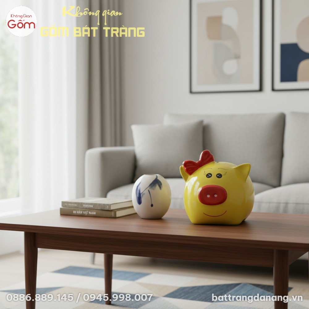 Lợn đất tiết kiệm được thắt chiếc nơ đỏ xinh xắn