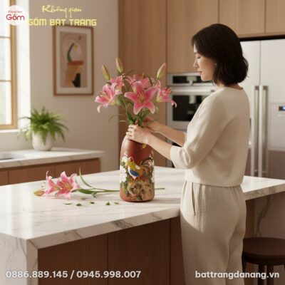 cận cảnh 1 người phụ nữ Việt trang phục ở nhà t...