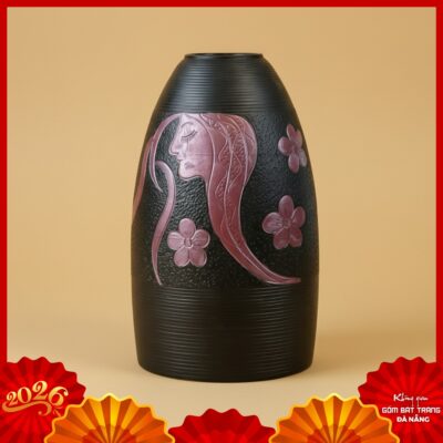Bình hoa dáng chuông gốm Bát Tràng