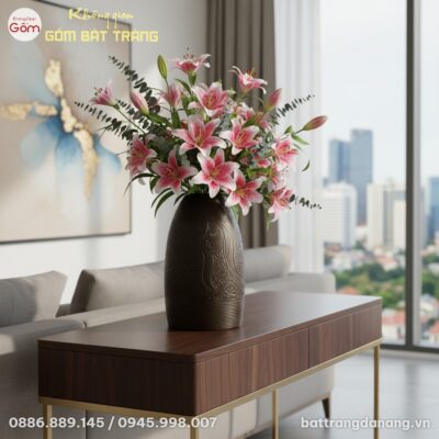 cận cảnh bình hoa 