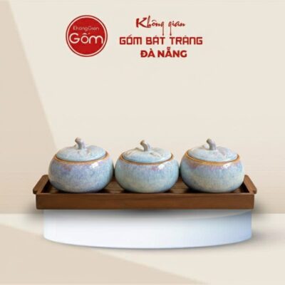 Bộ 3 Hũ Đựng Mứt Tết Men Hỏa Biến Dáng Bí Kèm Khay Gỗ XG-HM20 - Ảnh đại diện