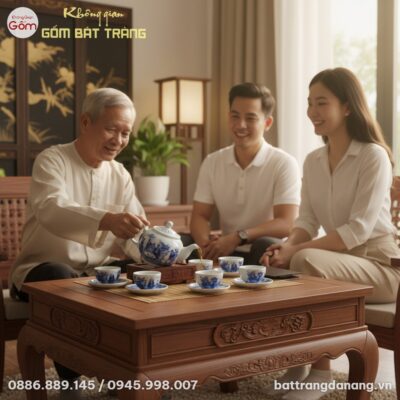 Cảnh gia đình Việt Nam quây quần bên nhau tại p...