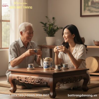 Một khung cảnh ấm áp trong không gian phòng khá...