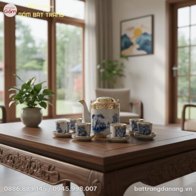 Góc nhìn cận cảnh bộ ấm tích men rạn Bát Tràng ...