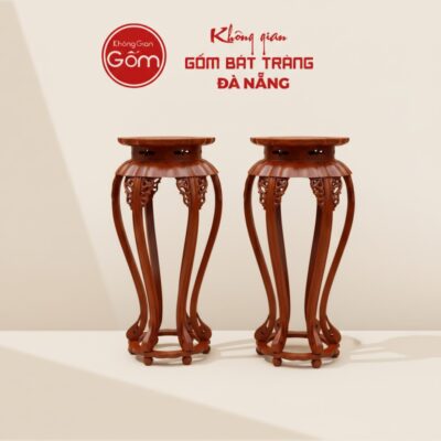 Cặp Đôn Gỗ Dáng Sen Chân Cong Chạm Khắc Cổ Điển BT-DG01 - Ảnh đại diện