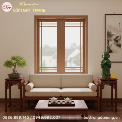 Cặp đôn triện vuông gỗ hương ta đặt sát 2 bên c...