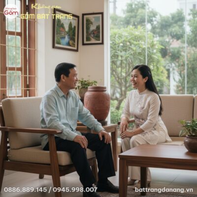 Hai người bạn trung niên thân mật trò chuyện tr...