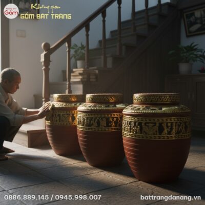 Dãy chum ngâm rượu Đông Sơn Âu Lạc dát vàng đa ...