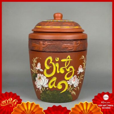 Hũ đựng gạo gốm Bát Tràng