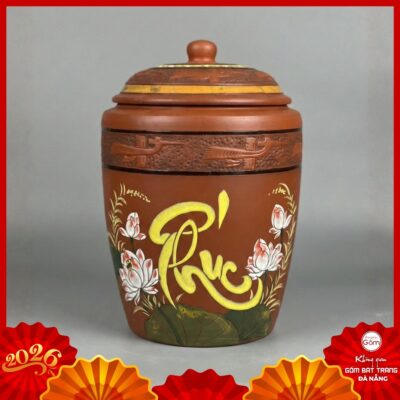 Hũ đựng gạo gốm Bát Tràng