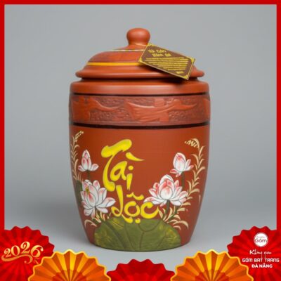 Hũ đựng gạo gốm Bát Tràng