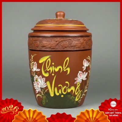 Hũ đựng gạo gốm Bát Tràng