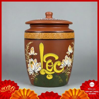 Hũ đựng gạo gốm Bát Tràng