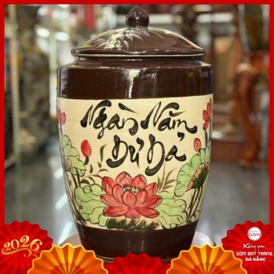 Hũ đựng gạo gốm Bát Tràng