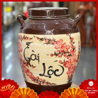 Hũ đựng gạo gốm Bát Tràng