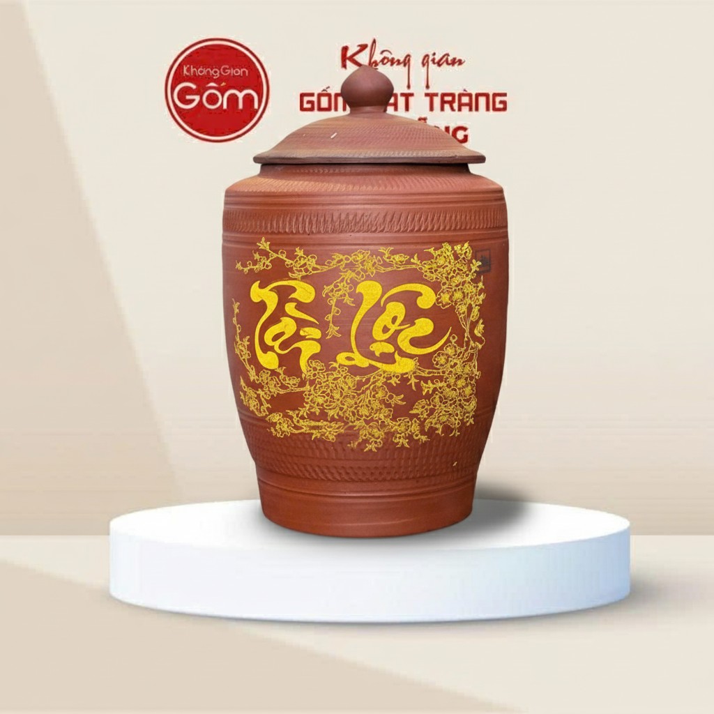 Hũ Gạo Tài Lộc Ngàn Hoa Gốm Bát Tràng BT-HG03