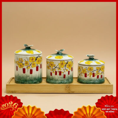 Hũ mứt gốm sứ Bát Tràng