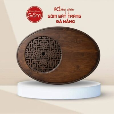 Khay Trà Gỗ Dáng Bầu Dục Họa Tiết Cổ Điển BT-KT06 - Ảnh đại diện