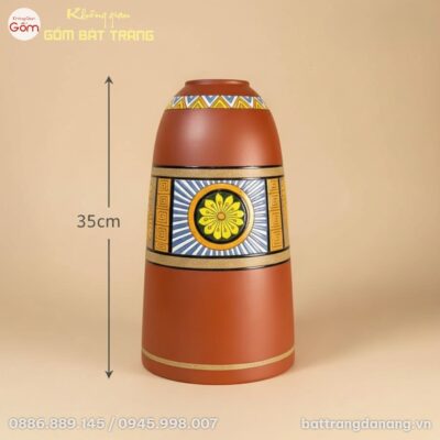 Kích thước Lọ Hoa Dáng Chuông Khắc Vẽ Họa Tiết Thổ Cẩm BT-BH140