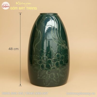 Kích thước Lọ Hoa Dáng Chuông Men Xanh "Nàng Thơ Vườn Ngọc" BT-BH147