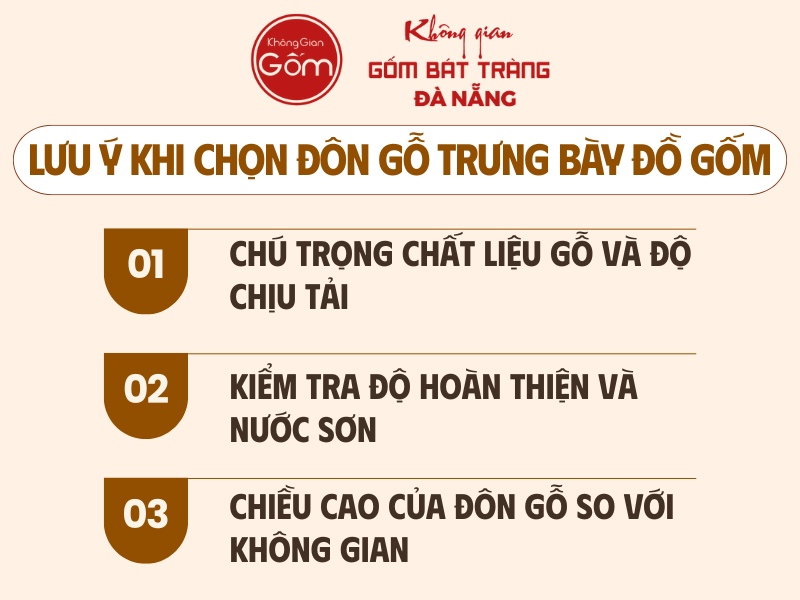 lưu ý khi lựa chọn đôn gỗ trưng bày đồ gốm sứ