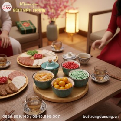 Góc nhìn từ trên cao xuống Set 5 Hũ Đựng Mứt Uy...