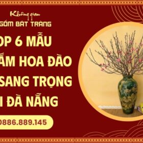 top 6 mẫu bình gốm cắm hoa đào