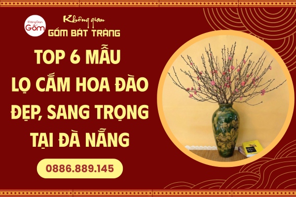 top 6 mẫu bình gốm cắm hoa đào
