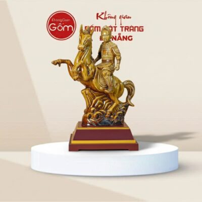 Tượng Gốm Phù Đổng Thiên Vương Cưỡi Ngựa Men Hoàng Thổ BT-TG08 - Ảnh đại diện