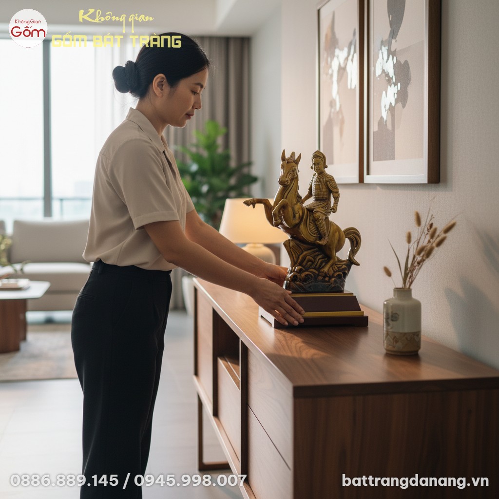 Cận cảnh 1 người phụ nữ Việt Nam đang đặt bức t...