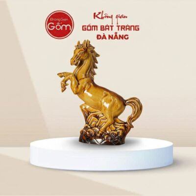 Tượng Ngựa Phong Thủy Men Hoàng Thổ Bát Tràng BT-TG09 - Ảnh đại diện